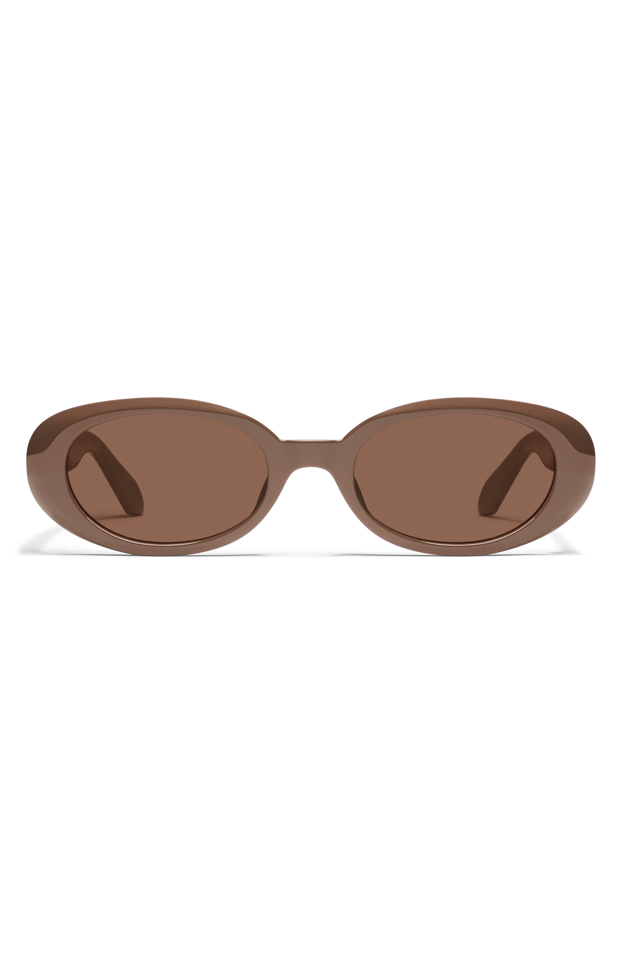 Quay Felt Cute 52mm Gradient Small Oval Sunglasses in Doe / Brown Quay Felt Cute 52Mm Gradient Small Oval Sunglasses in Brown  main image 3
