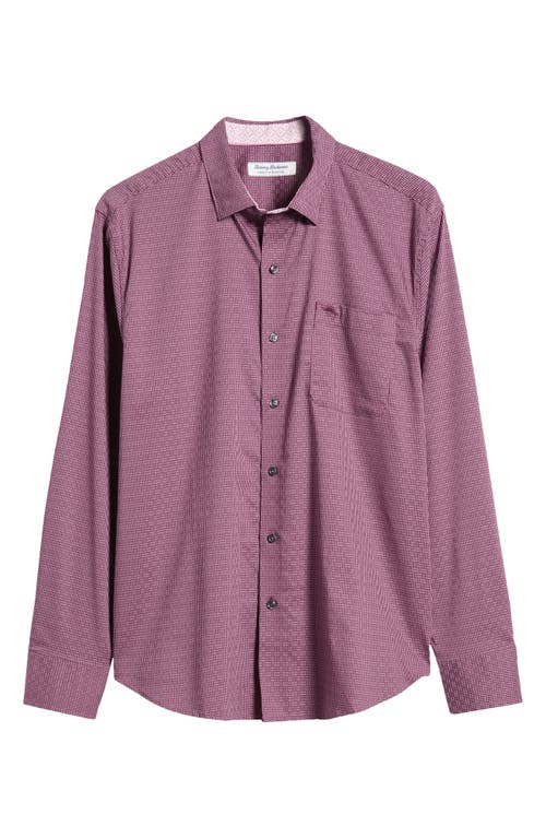 Shop Tommy Bahama Sarasota Stretch Ventura Islandzone® Stripe Stretch Button-up Shirt In Grape Wine