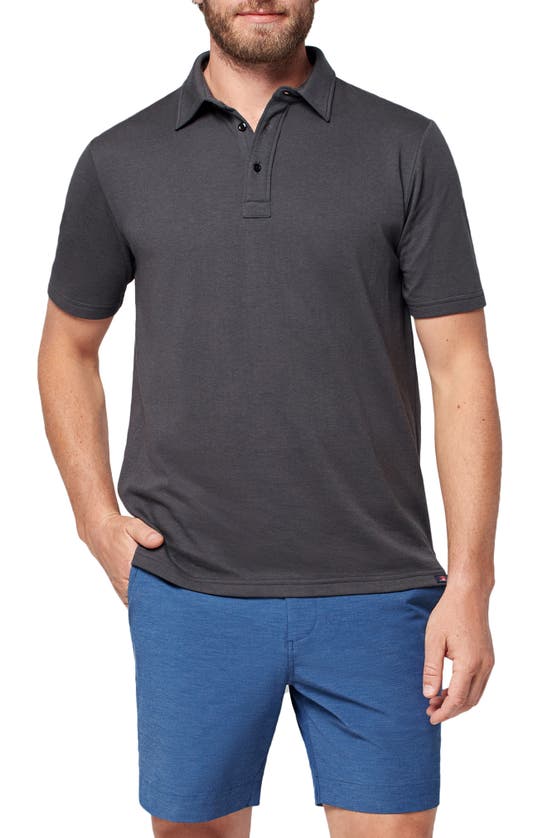Faherty Cloud&trade; Short-sleeve Polo Shirt In Washed Black