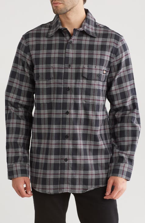 Plaid Flex Button-Up Flannel Shirt