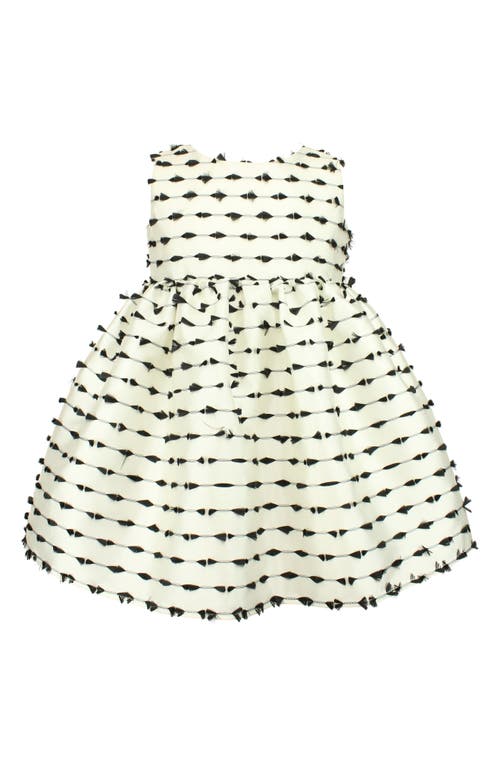 Popatu Kids' Plumetis Sleeveless Dress In White/black