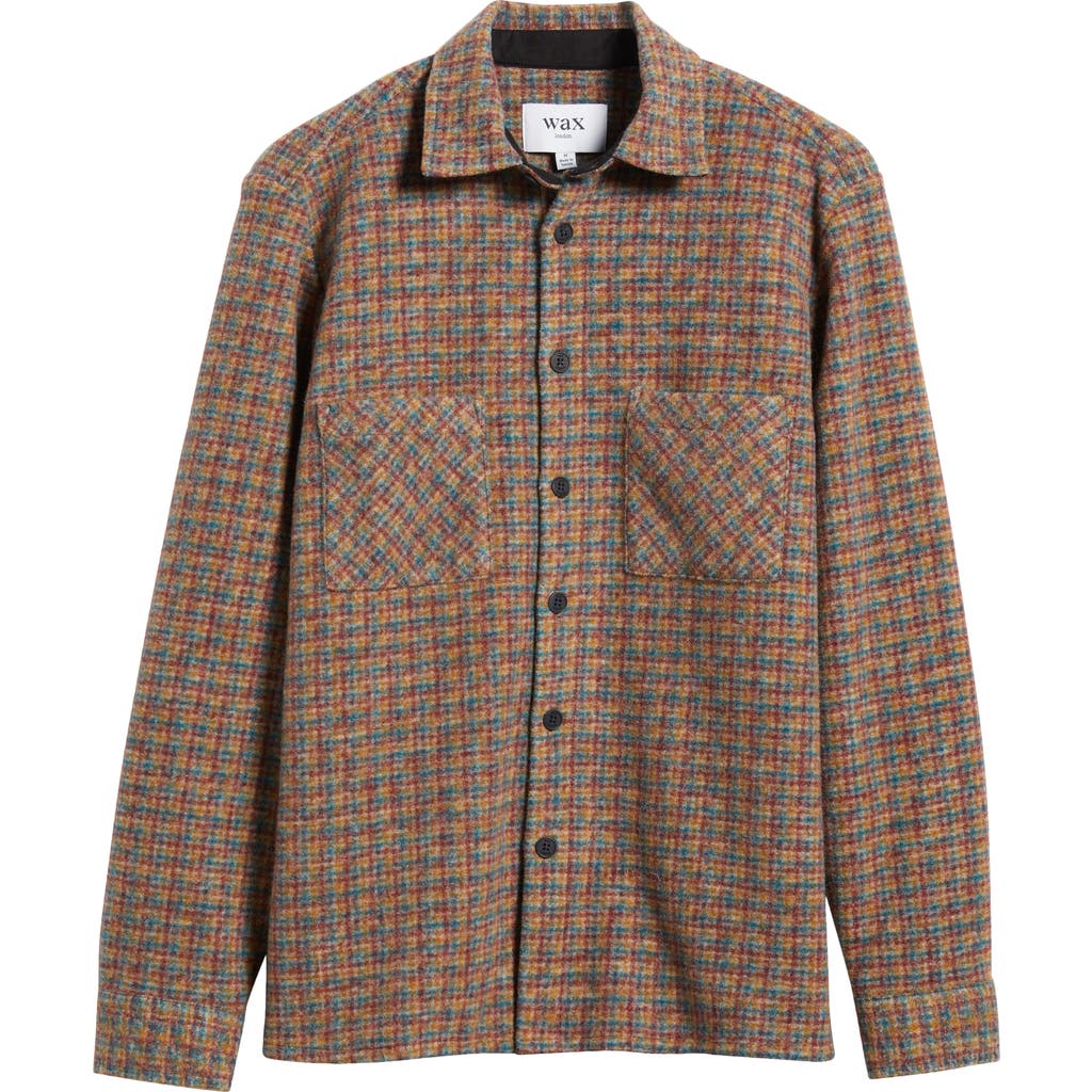 Wax London Whiting Check Overshirt In Multi