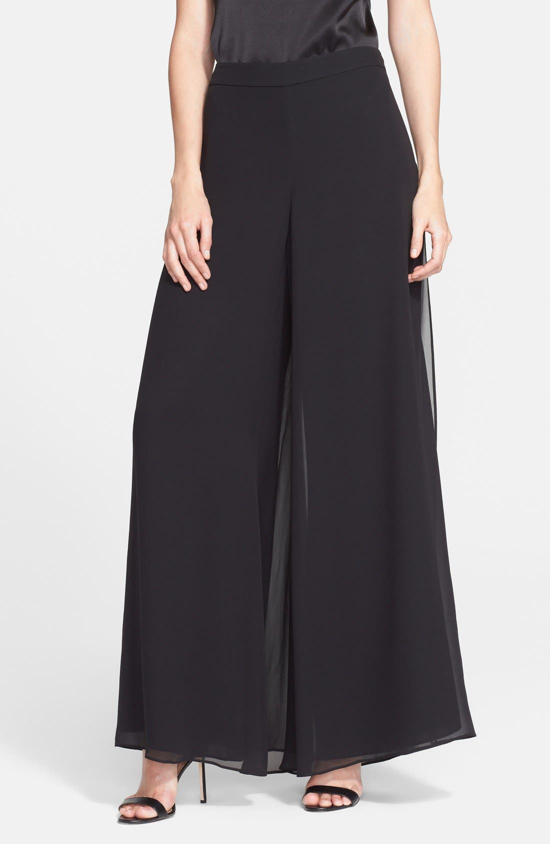St. John Collection Wide Leg Silk Pants Nordstrom