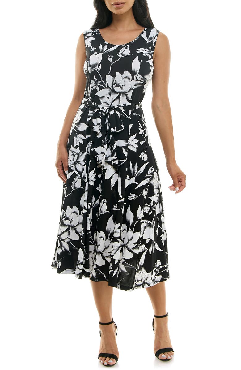 Nina Leonard Crewneck Sleeveless Midi Dress | Nordstromrack