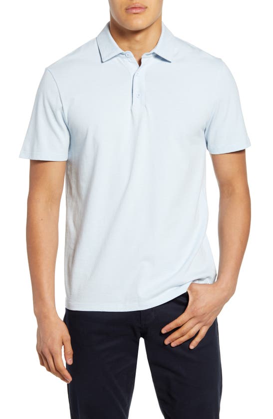 Vince Regular Fit Garment Dyed Cotton Polo Shirt In Shirting Blue