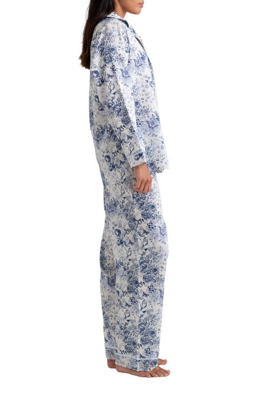 Shop Papinelle Toile De Jouy Cotton Sateen Pajamas In French Blue