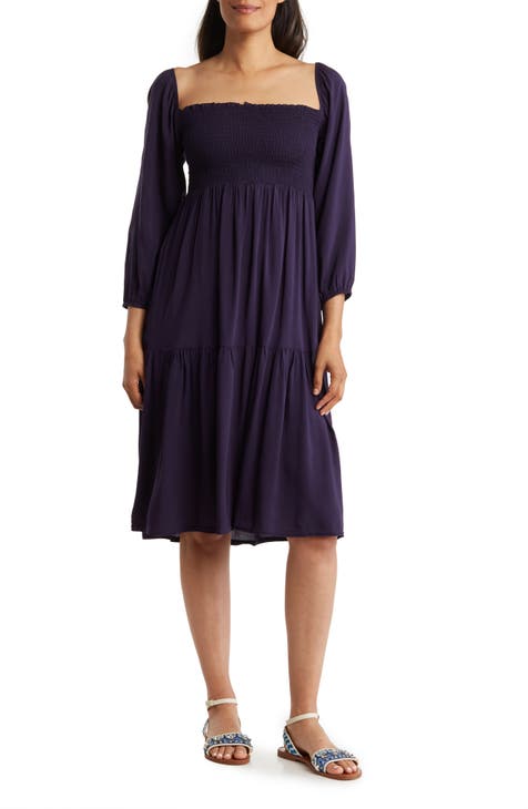 Long Sleeve Smocked Dress