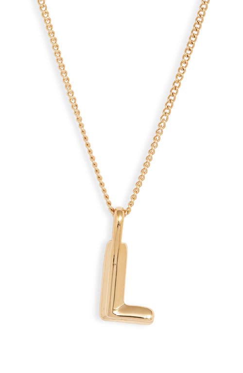 Customized Monogram Pendant Necklace in High Polish Gold - L