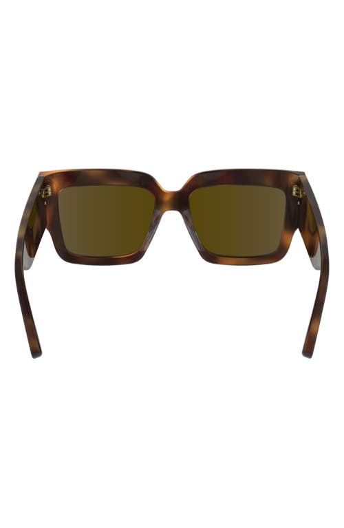 Shop Victoria Beckham V Plaque 53mm Rectangular Sunglasses In Tortoise