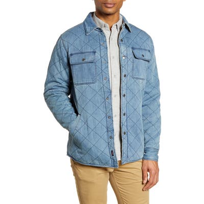 Faherty Bondi Reversible Organic Cotton Shirt Jacket, Blue