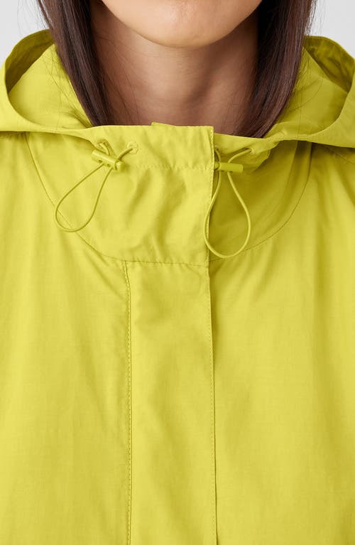 Eileen Fisher Lightweight Snap-front Hooded Anorak In Citron