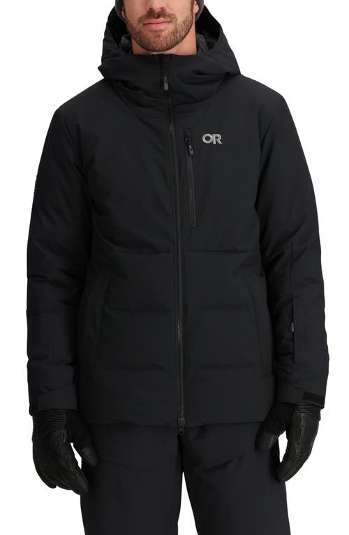 Shop Outdoor Research Snowcrew 700 Fill Power Down Hooded Jacket In Black