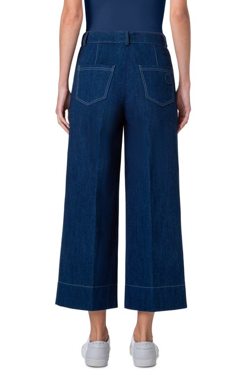 Shop Akris Punto Chiara Wide Leg Crop Jeans In Ink Denim