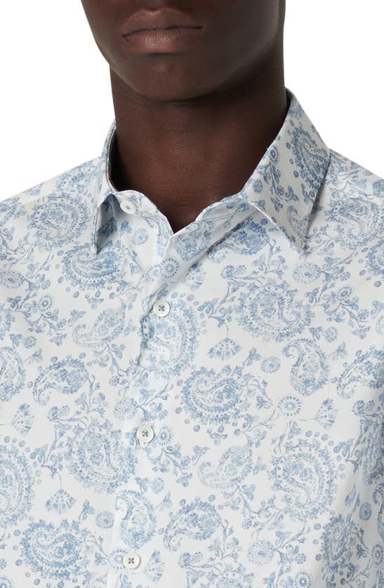 Shop Bugatchi Julian Paisley Print Button-up Shirt In Air Blue