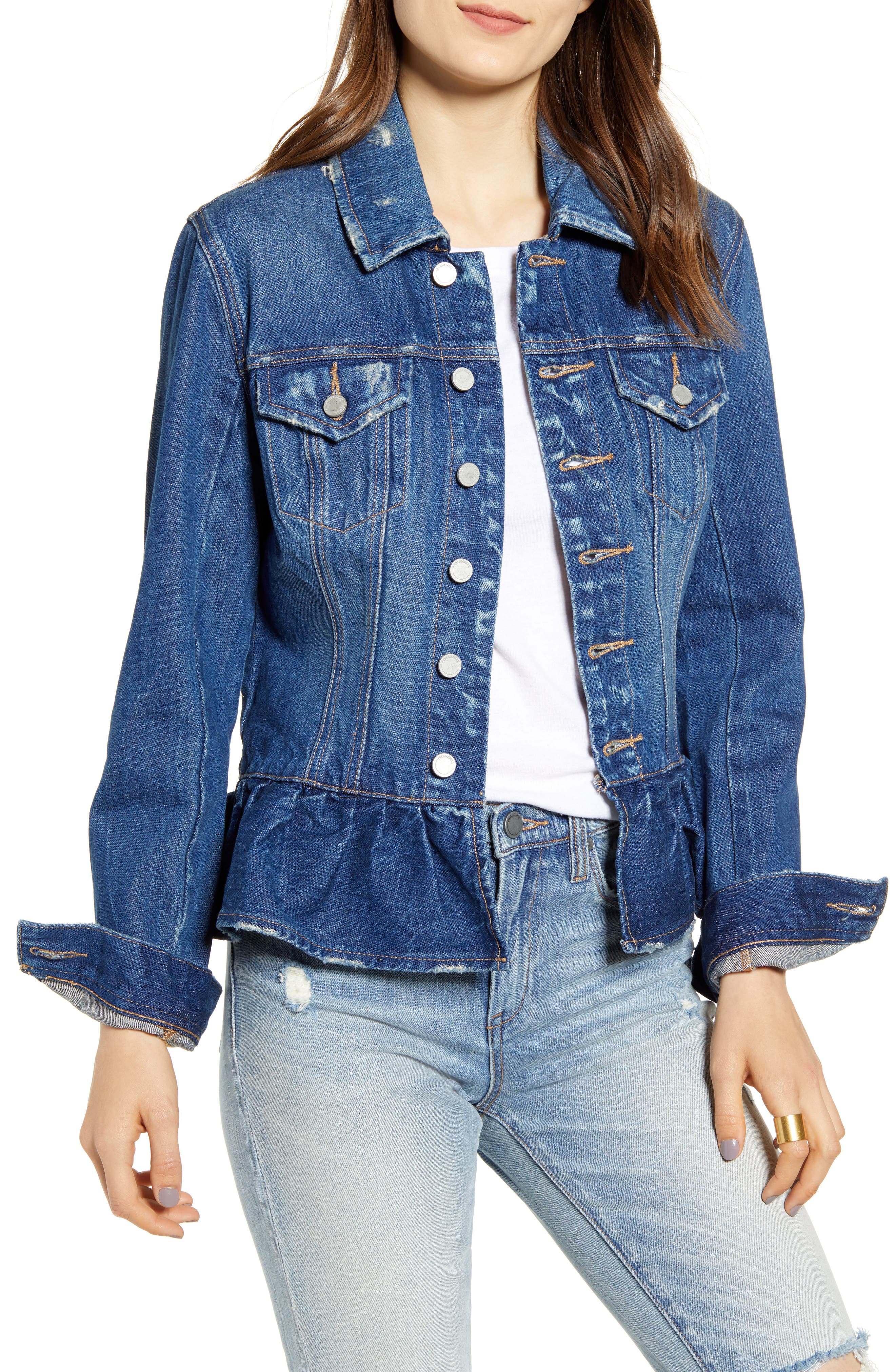 blanknyc peplum denim jacket