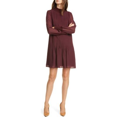 Club Monaco Pintuck Shift Dress, Burgundy