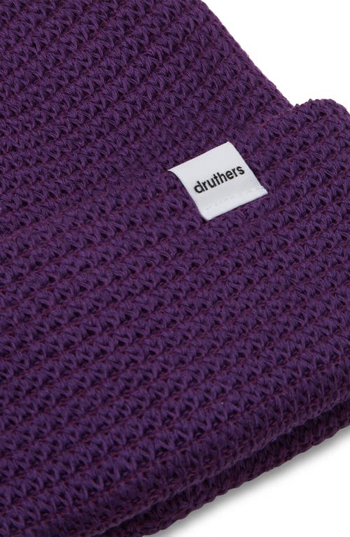 Shop Druthers Nyc Organic Cotton Waffle Knit Beanie In Royal Purple