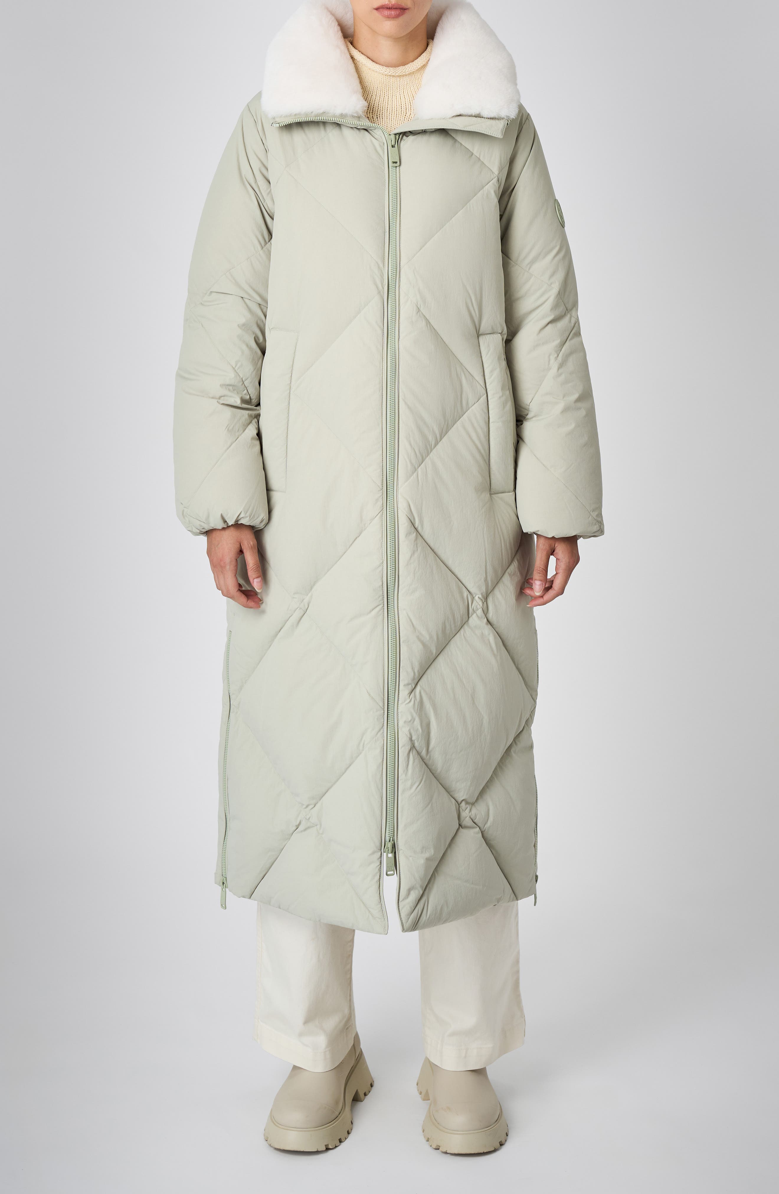 THE RECYCLED PLANET COMPANY THE RECYCLED PLANET COMPANY DIDA FAUX FUR TRIM WATER REPELLENT DOWN PUFFER COAT
