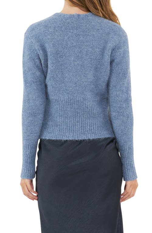 Shop Ripe Maternity Nala Twist Front Maternity/nursing Sweater In Dusty Blue