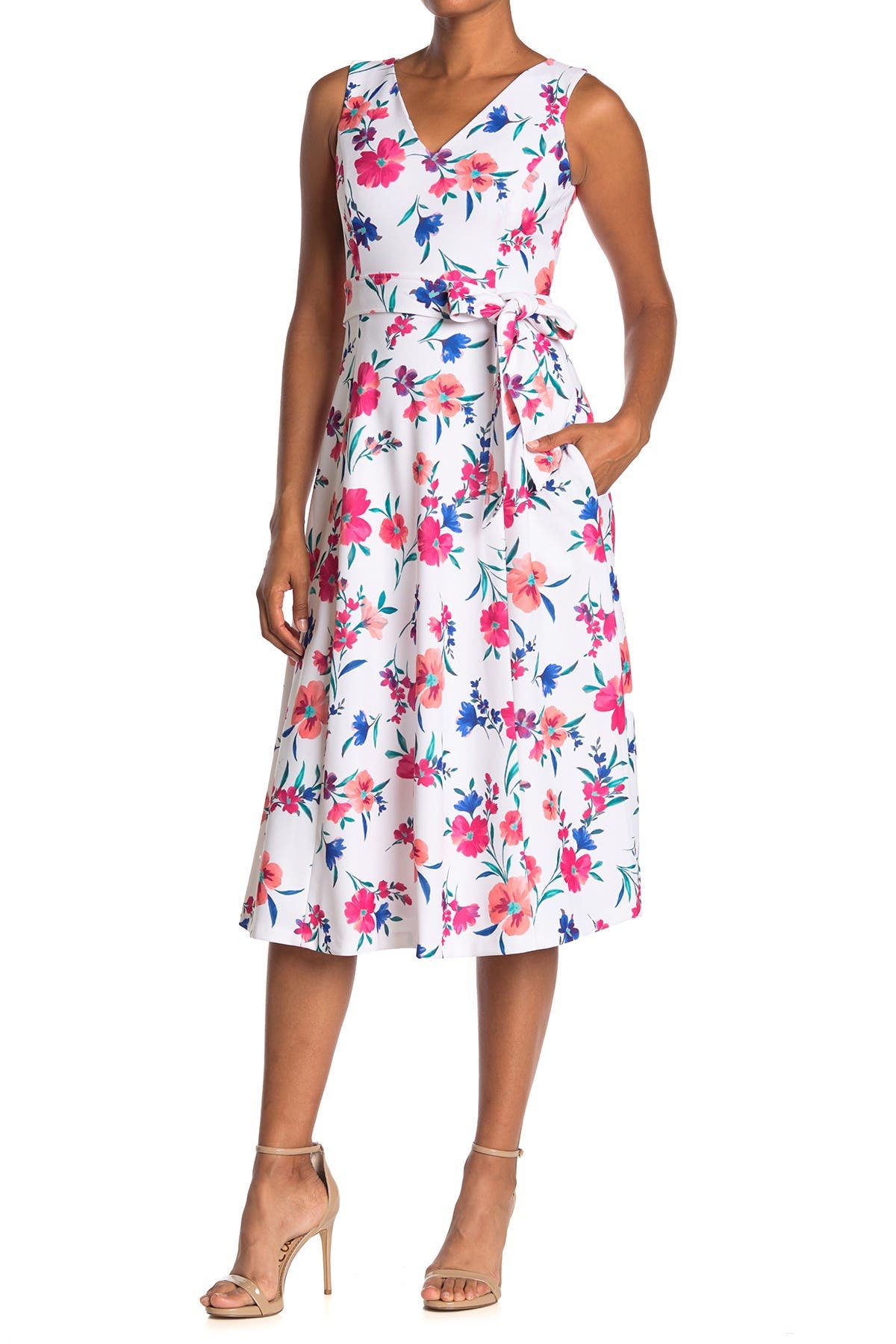 calvin klein floral midi dresses