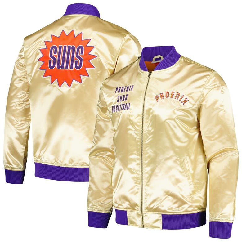 Shop Mitchell & Ness Gold Phoenix Suns Team Og 2.0 Vintage Logo Satin Full-zip Jacket
