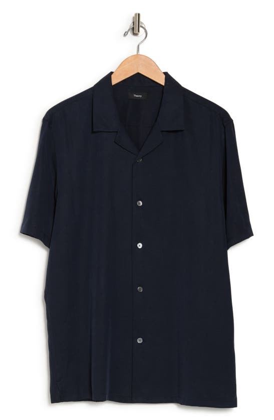 Theory Daze Twill Camp Shirt In Eclipse