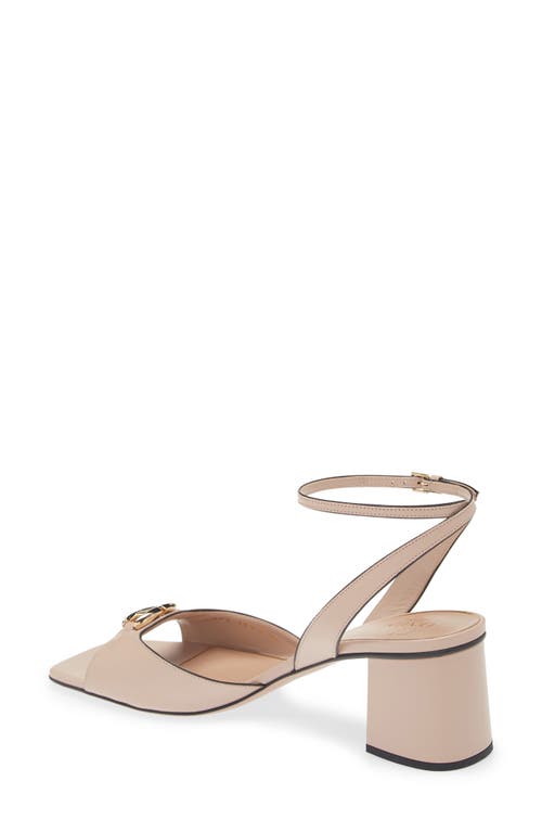 Shop Valentino Garavani Vlogo Bold Ankle Strap Sandal In Beige Rose/nero