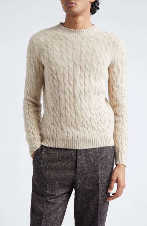 Boglioli Cable Knit Wool & Cashmere Sweater in Beige 