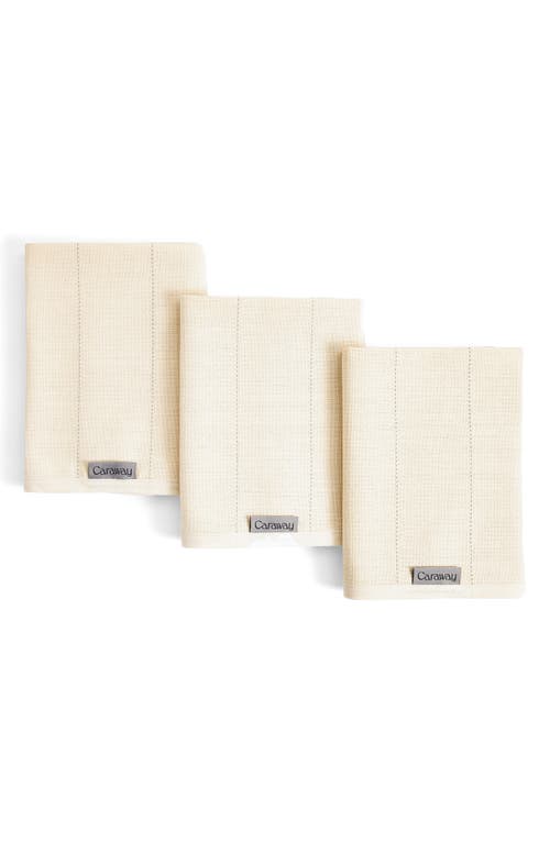 CARAWAY Set of 3 Cotton Tea Towels in Cream at Nordstrom