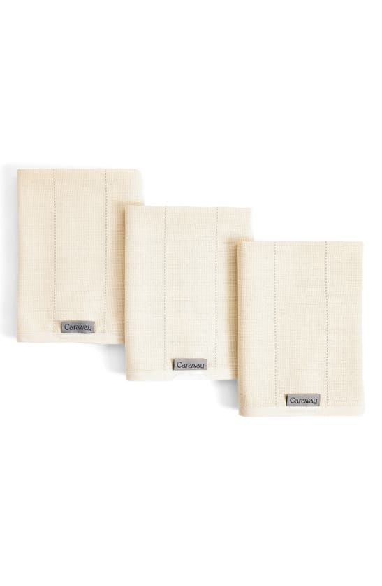 Caraway Set Of 3 Cotton Tea Towels In Neutral