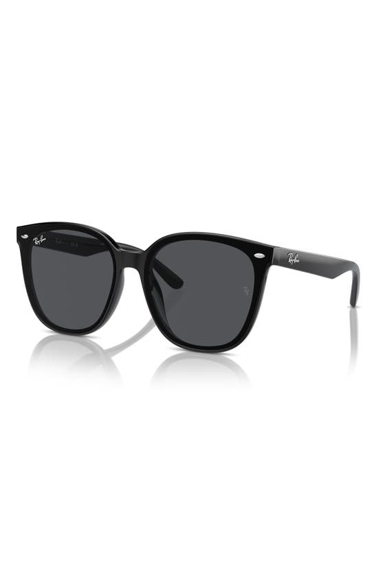 Ray Ban 66mm Oversize Irregular Sunglasses In Black