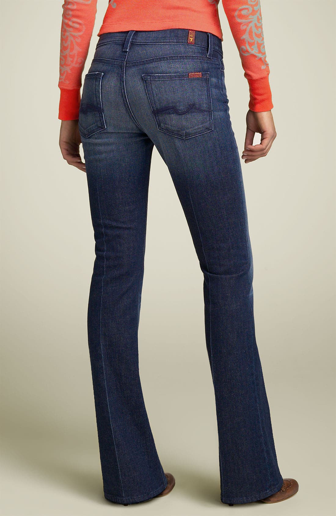 7 For All Mankind® High Waist Bootcut Stretch Jeans (New York Dark) Nordstrom