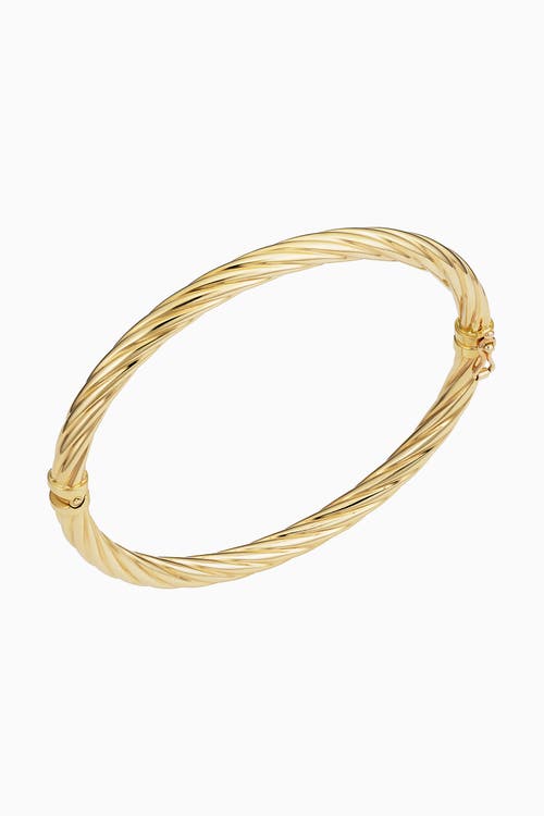 Oradina 14k Gold With A Twist Bangle Bracelet In Yellow Gold