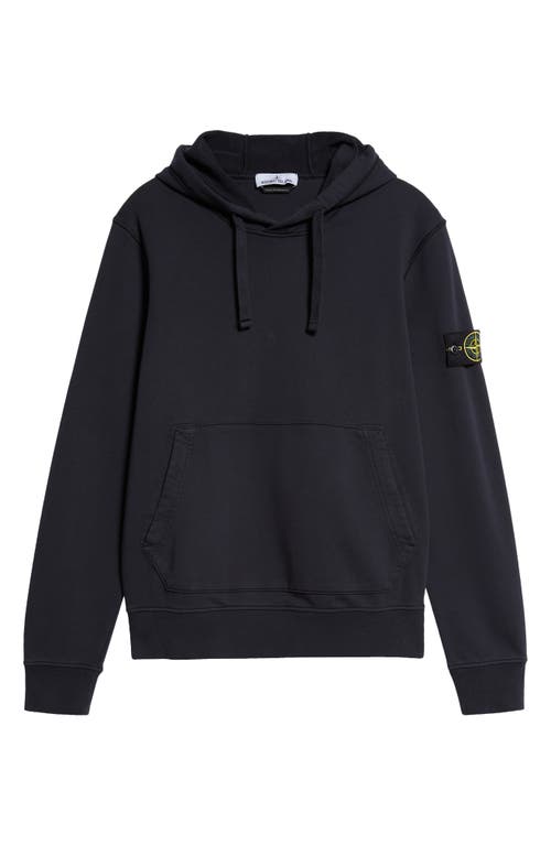 Stone Island Relaxed Fit Black Hoodie In Navy Blue