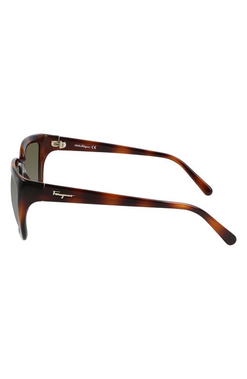 Shop Ferragamo Salvatore  Classic Logo 59mm Gradient Rectangle Sunglasses In Tortoise/grey