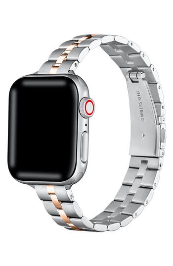 Shop The Posh Tech Sophie Stainless Steel Apple Watch® Watchband In Silver/rose Gold
