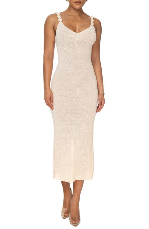 JLUXLABEL Margo Knit Midi Dress Beige at Nordstrom,