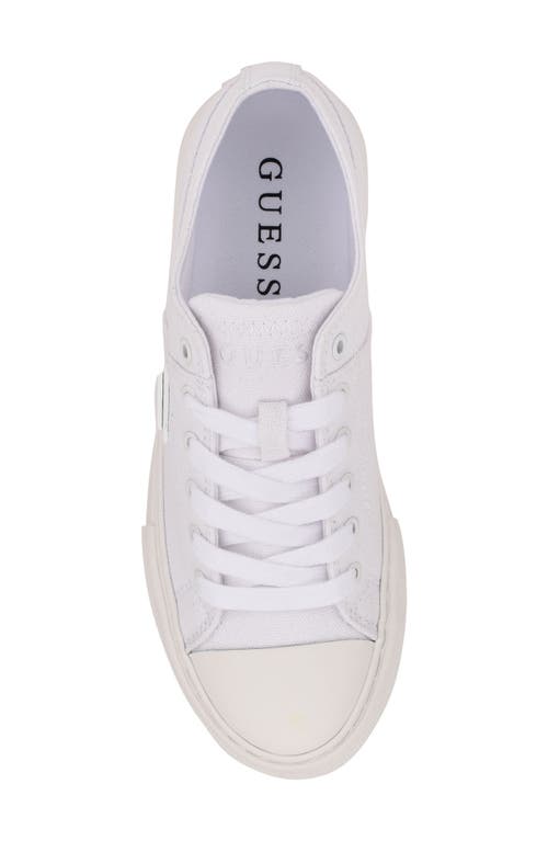 Guess Women's Cleva Lace-up Logo Platform Fashion Sneakers In White