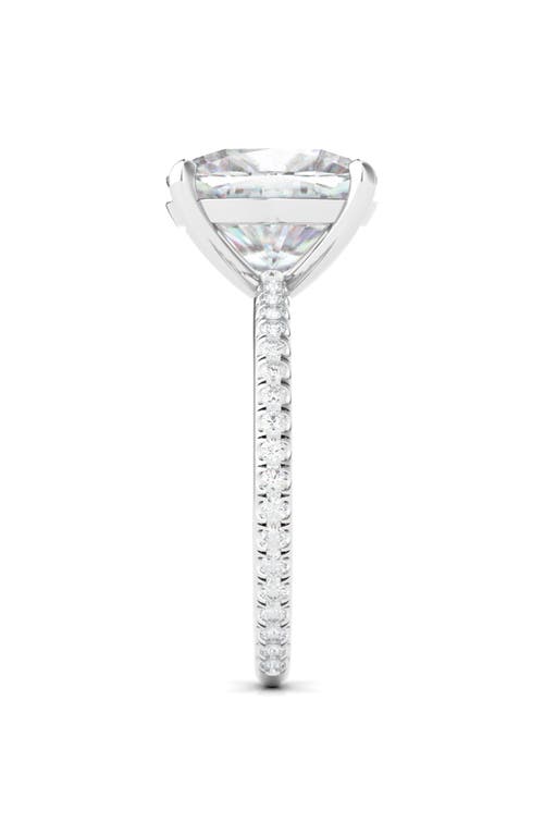 Hautecarat Cushion & Pavé Lab Created Diamond 18k Gold Ring In 18k White Gold