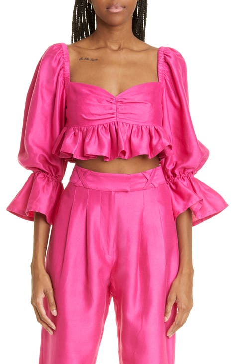 Blaire Ruffle Blouson Crop Top