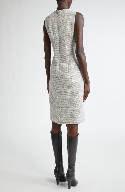 Shop Lafayette 148 New York Harpson Sleeveless Tweed Dress In Cloud Multi