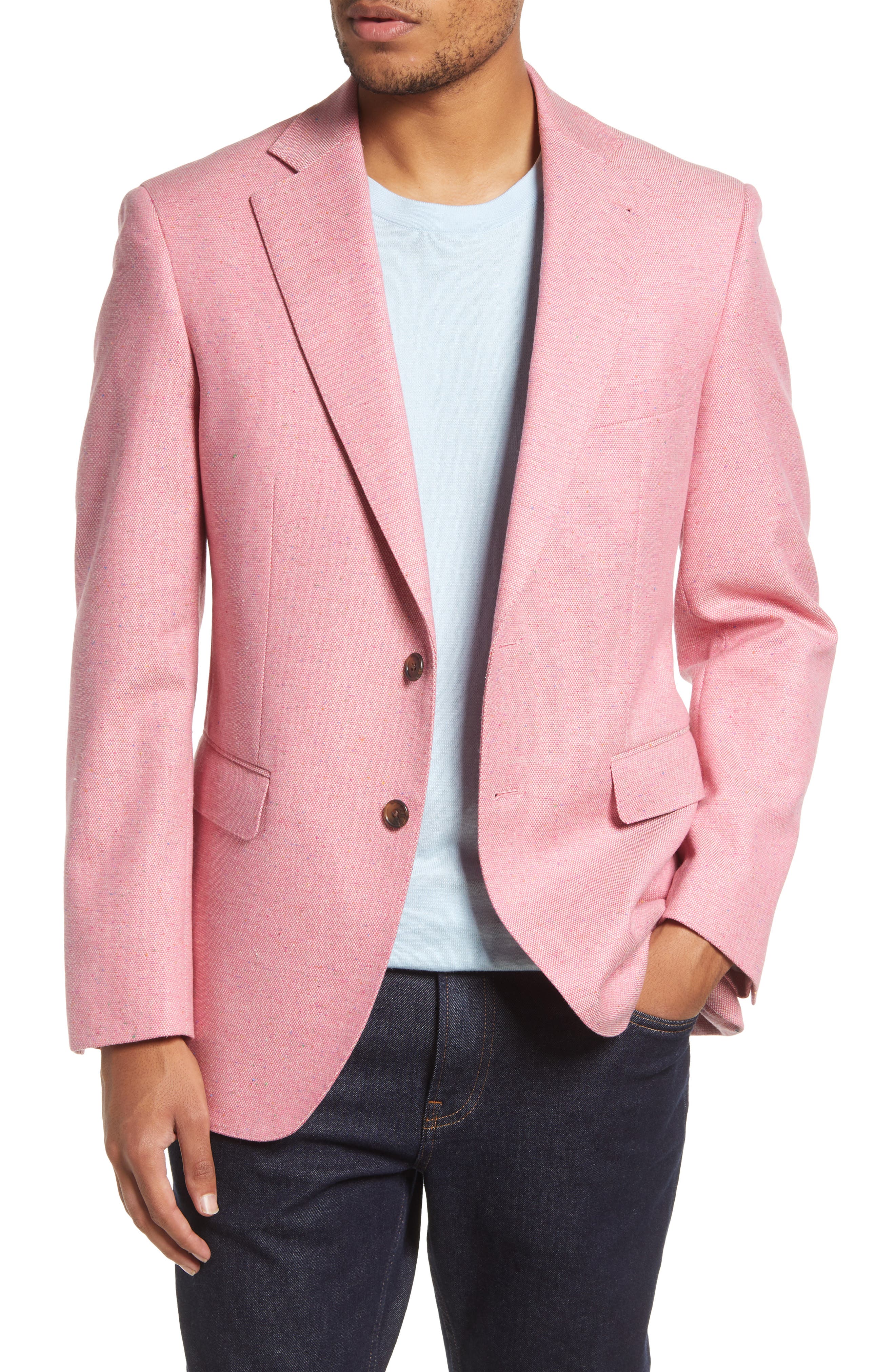 mens pink overcoat