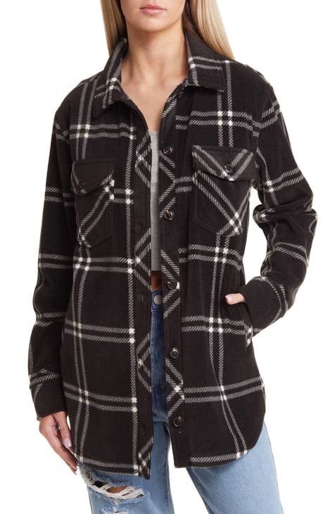 Thread & Supply Plaid Polar Fleece Shacket | Nordstrom