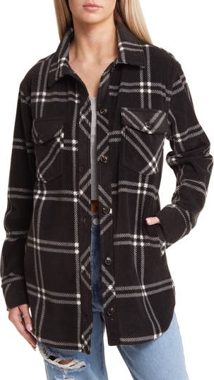 Thread & Supply Chandler Shacket for Women in Grey Plaid