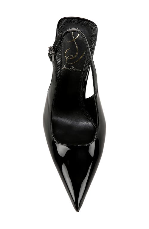 Shop Sam Edelman Odette Slingback Pointed Toe Pump In Black Patent