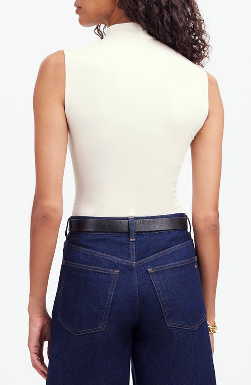 Shop Madewell Funnel Neck Crop Muscle Tee In Lighthouse