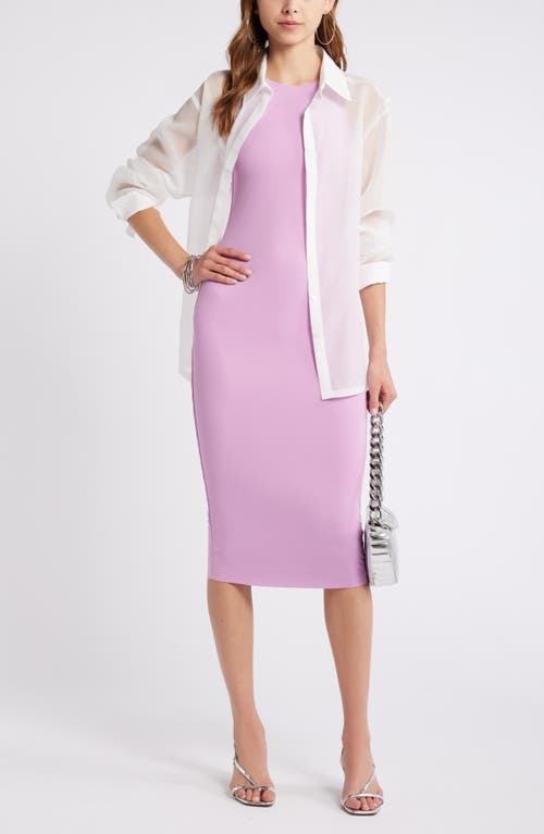 Open Edit Smooth Edit Sleeveless Body-con Midi Dress In Pink Gale