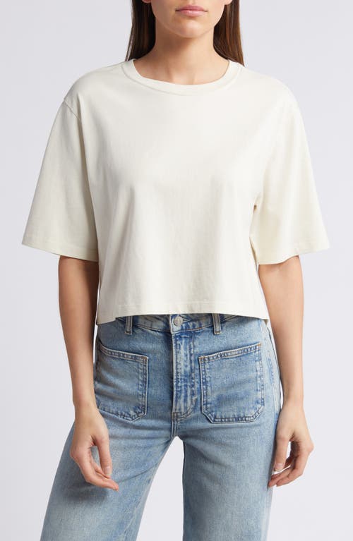 Shop Treasure & Bond Relaxed Organic Cotton Crop T-shirt In Ivory Dove