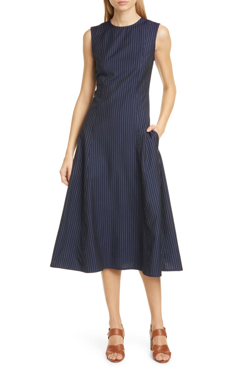 Polo Ralph Lauren Pinstripe Midi Dress | Nordstrom