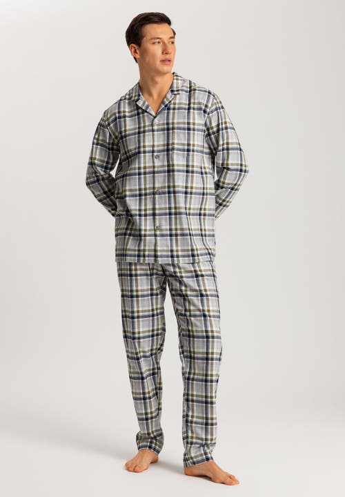Hanro Cozy Comfort Recycled Cotton Flannel Pajama Set In Wintry Check